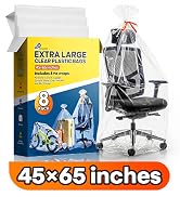8 Pack 45x65 Inches Large Clear Plastic Storage Bags, 2 Mil Heavy Duty Flat Moving Bags for Rugs,...