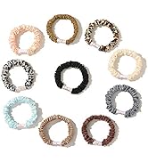 Hair Ties Silk Satin Scrunchies - Small Mini Thin Elestics Ponytail Holder Hair Bands Skinny Scru...