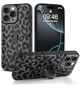 Jefonha for iPhone 16 Pro Max Case with Finger Hand Strap Kickstand, Trendy Cool Leaopard Cheetah...