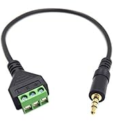 Poyiccot 3.5mm(1/8inch) Stereo Audio Balanced Male Jack to AV 3-Screw Video Balun Terminal Adapte...