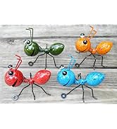 GIFTME 5 Metal Ant Garden Decor Set of 4 Colorful Outdoor Garden Yard Art Wall Sculptures