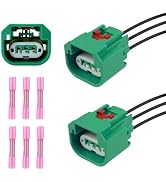2PCS Headlight Wiring Harness with Terminals,Pratical Headlight Connector Plug Compatible with Do...