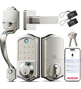 Veise VE017-H Fingerprint Smart Front Door Lock Set, App Control, Keyless Entry Deadbolt with Han...
