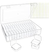 Bead Organizer Box, 60 Pack Small Clear Storage Boxes with Labels, Large Travel Craft Case with H...