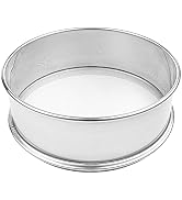 Vollum Stainless Steel Flour Sifter Fine Mesh Round Flour Sifter for Baking 9.5" Diameter x 2.5" ...