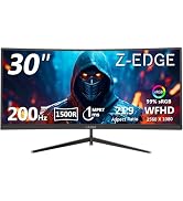Z-Edge 30" Curved Gaming Monitor, WFHD1080P 200Hz 165Hz Monitor, MPRT 1ms, 21:9 Aspect Ratio, 150...
