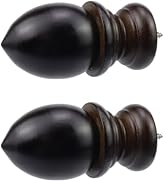 Antrader Finials for Curtain Rods,Wood Curtain Rod Finial,2Pcs | Screw on Curtain Rod End Caps Dr...