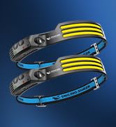 Smiling Shark LED Headlamp, 230°Wide Angle 3*Multi-Color Light Strips 2 Packs Head Lamp Rechargea...