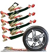 Boxer Pro Series Car Tie Down - E Track Rolling Idler – 2 Inch x 8 Feet - 4 Pack Red Straps