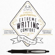 Graphic badge reads, "Extreme writing comfort"