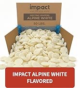 Alpine White Melting Wafers, 50 lb Bulk Case – Premium Candy Making, Dipping & Baking Coating