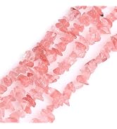 HAAMIIQII 5-8mm Cherry Quartz Crystal Chips Irregular Chip Stones Loose Gemstone Energy Healing B...