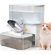 Wireless Cat Water Fountain No Filters, Wastewater Separation, FEELNEEDY Stainless Steel Bowl, 3....