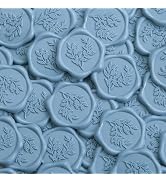 UNIQOOO Wax Seal Stickers - Eucalyptus Wedding Invitation Envelope Seal Stickers, 50 Pcs Self- Ad...