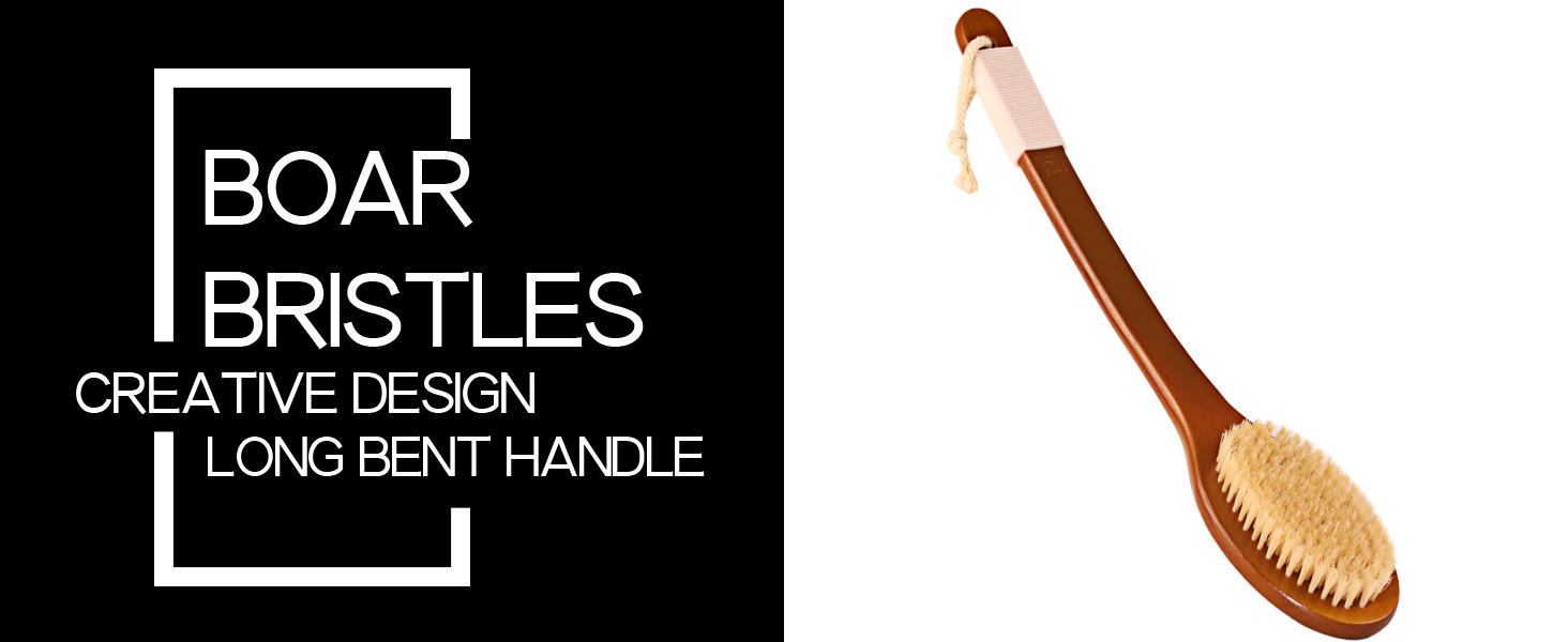 icandoit boar bristles long handle back brush