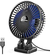 JZCreater USB Desk Fan, 3 Speeds Desktop Table Cooling Fan in Single Button , Head Rotation Stron...