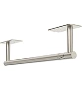 WZRUA Brushed Paper Towel Holder Under Cabinet, Self Adhesive Paper Towel Holder or Wall Mount Pa...