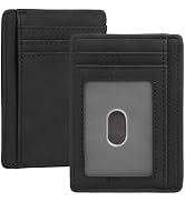 LOUEBICA Compact Slim Minimalist Front Pocket RFID Blocking Wallet for Men and Women Leather Card...