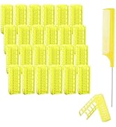 24PCS 0.8in/2cm Small Snap-On Heatless Self-Grip Hair Rollers Set with Mini Comb for Short, Thin,...