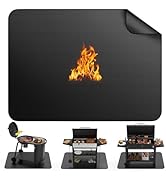DXOKNQG Fireproof Outdoor Grill Mat for Grills and Flat Top Griddles, Thin Heat Resistant BBQ Mat...