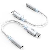 LERTOSEN USB Type C to 3.5mm Female Headphone Jack Adapter,(2 Pack) USB C to Aux Audio Dongle Cab...