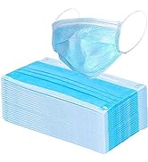 Wecolor 100 Pcs Disposable 3 Ply Earloop Face Masks, Suitable for Home, School, Office and Outdoo...