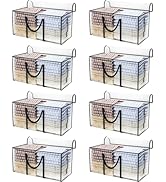 97L moving bags heavy duty,8 pack extra large moving bags with zippers,moving totes with lids hea...
