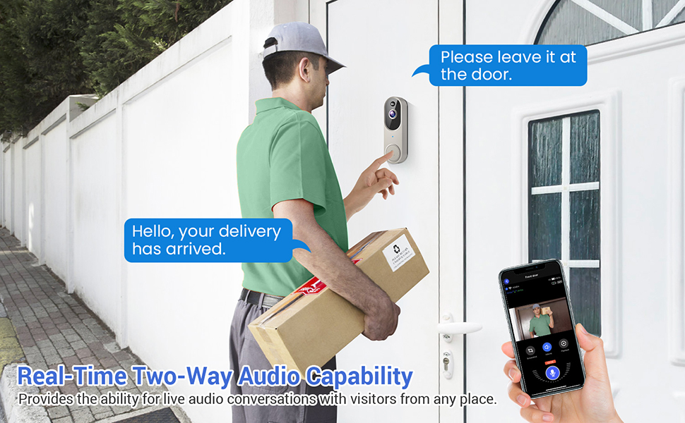 wireless video doorbell Two Way Audio
