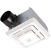 Broan-NuTone SPK80L Bluetooth Speaker Ventilation Fan with LED Light, 80 CFM, 2.5 Sones, White