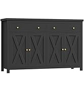 FOTOSOK Sideboard Buffet Cabinet with Storage, 55" Large Kitchen Storage Cabinet with 2 Drawers a...