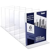Acrylic Sign Holder 8.5 x 11 - T-Shape Double Sided Acrylic Table Signs Stand with Wide Base, Pla...