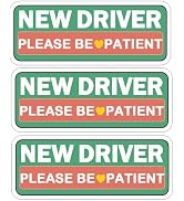 3 Pcs New Driver Car Magnet for Car, Colorful Magnetic Learner Driver Sign for Car, 10 x4 in Be P...