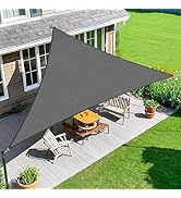 Amagenix Sun Shade Sail 12'X12'X17' Curved Edge Outdoor Shade Canopy Dark Grey Breathable 95% UV ...