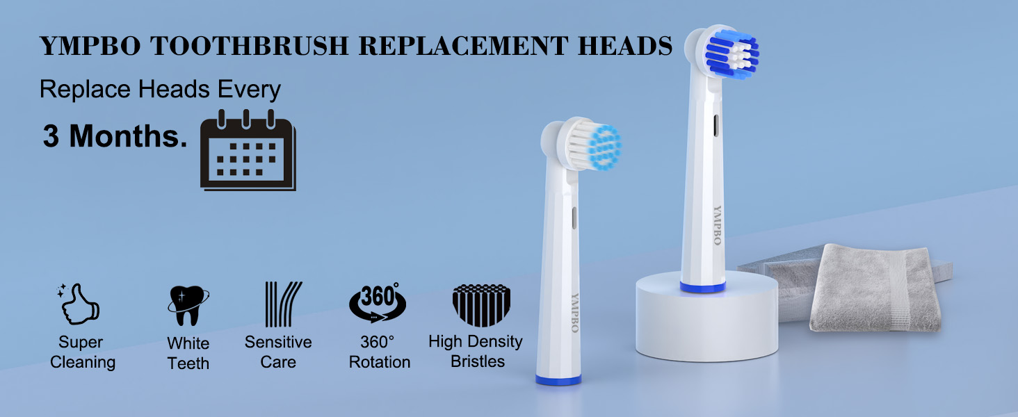 Replacement Heads Compatible with Oral B Braun Cross Action Electric Toothbrush