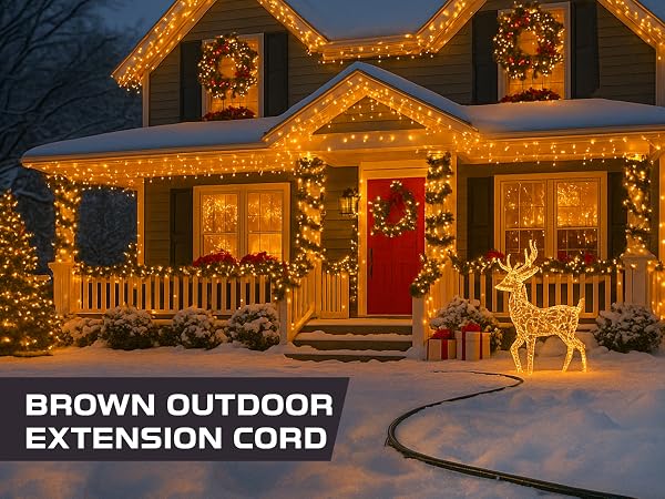 brown outdoor extension cord