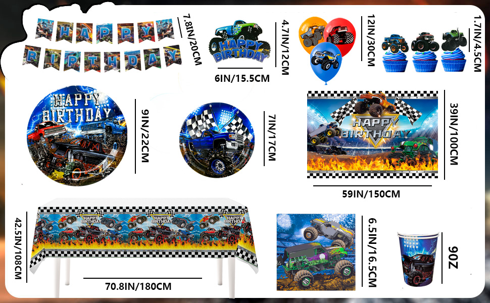monster trucks birthday party supplies