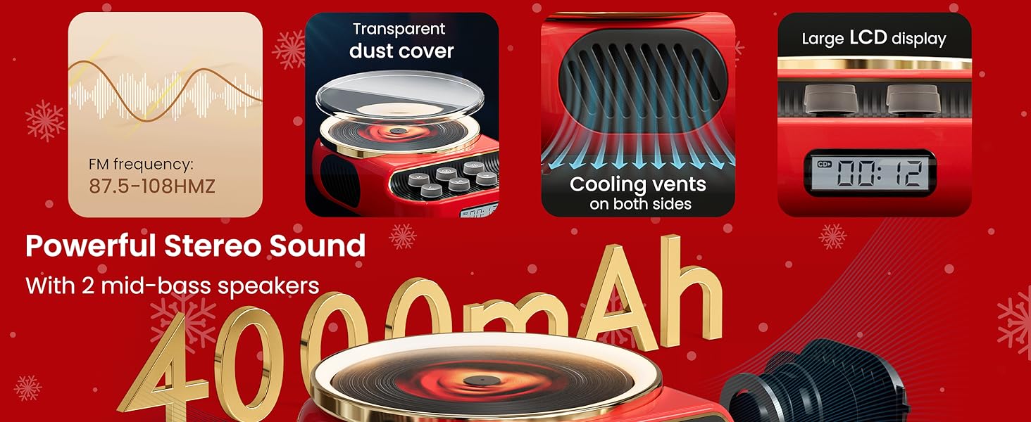 CD Player with Bluetooth Speakers