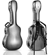 AW ABS 41" Acoustic Guitar Case with Backpack Straps & Lock Hardshell Bag | 0.79" Thick Padding, ...