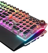 RK ROYAL KLUDGE X108 Typewriter Keyboard with Knob, Wired Mechanical Gaming Keyboard, 108 Keys RG...