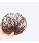 Galepromot Light Brown Wig Pieces for Top of Head, Curly Hair Topper Replacement Fluffy Hairpiece...