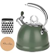 Harriet Whistling Tea Kettle for Stove Top, 2.5 QT Stainless Steel Teapot | Tea Pot for Stove wit...
