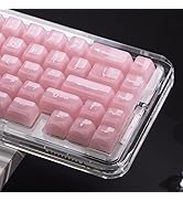 Womier Keyboard Keycaps Jelly, Clear Cute Keycaps, Transparent Pink Custom Key Cap 60 65 75 100 P...