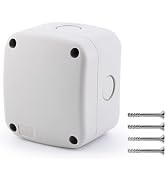 greencycle Waterproof Junction Box, IP66 Outdoor Electrical Enclosure, White ABS Project Box, 3.2...