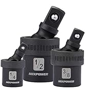 MIXPOWER 3-Piece Impact Universal Joint Set - 1/4", 3/8" and 1/2" Drive, Impact Grade U-Joint Swi...