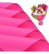 BEISHIDA 20 PCS Hot Pink Floral Wrapping Paper-Matte Waterproof Flower Wrapping Paper Bouquet for...