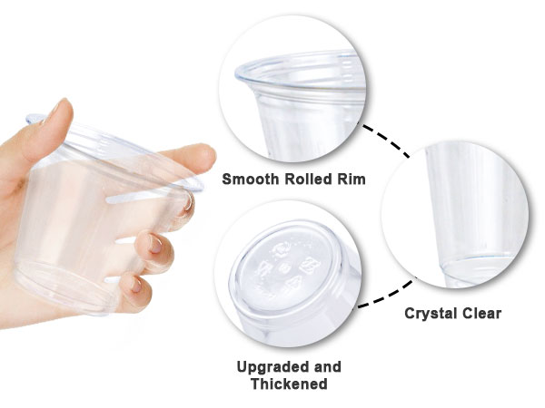 Lamosi Plastic Cups Disposable Coffee Cups Hot/Cold Beverage Drinking Cups