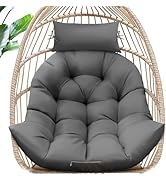 MAGIC ELEPHANT Egg Chair Cushion, Memory Foam Hanging Egg Chair Cushion Replacement, Indoor Outdo...