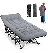 ATORPOK Camping Cot for Adults with Cushion Comfortable,Portable Folding Bed for Sleeping Support...