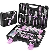 Enventor Pink Tool Kit Set for Women, 146PCS General Household Hand Tool Kit with Storage Toolbox...