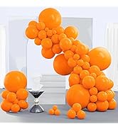PartyWoo Tangerine Orange Balloons, 140 pcs Dark Orange Balloons Different Sizes Pack of 18 Inch ...